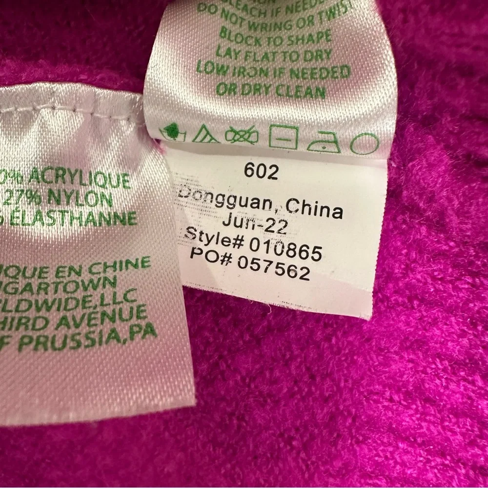 Lilly Pulitzer Bellista Sweater Fuzzy Pink Fuschia size XL - Picture 6 of 7